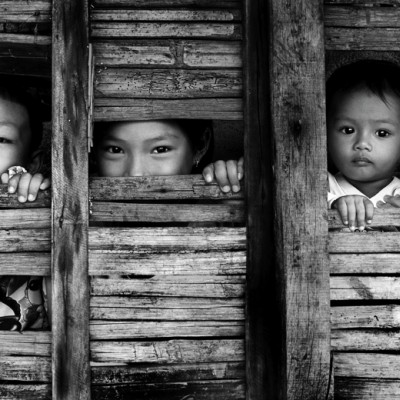 The children's eyes