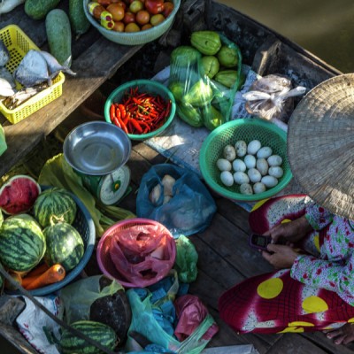 Floating market in Nga Bay