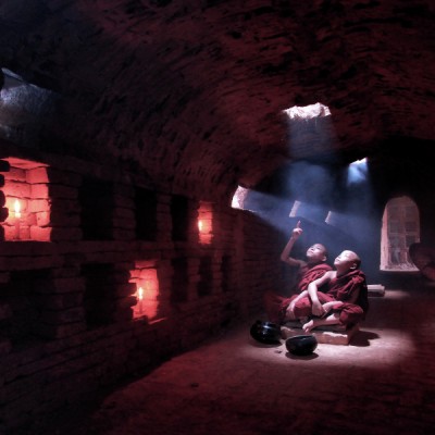 Little Monks in Cave