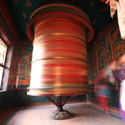 Spinning a Giant Prayer Wheel