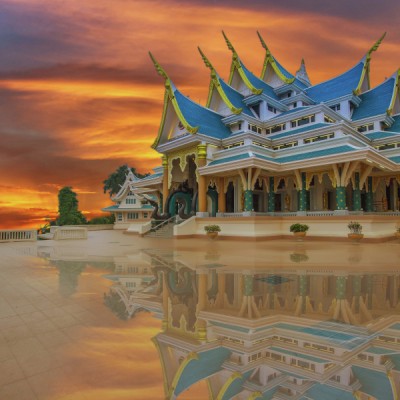 Thailand temple Wat pha Pu Khon