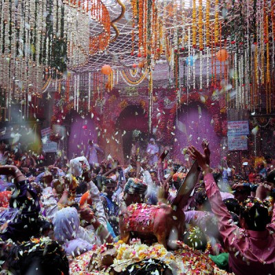 Pushp Holi (Holi with flowers)