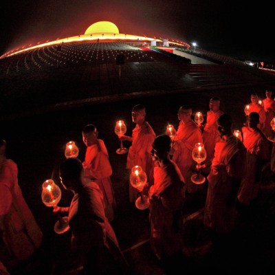 monks at lantern festival