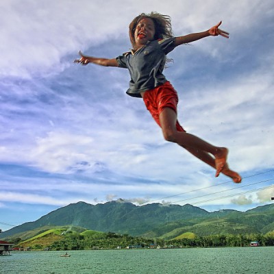 Between the water and sky of Sentani Lake Jayapura
