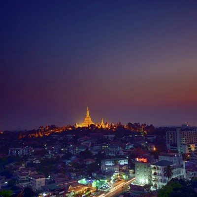 Yangon in twilight