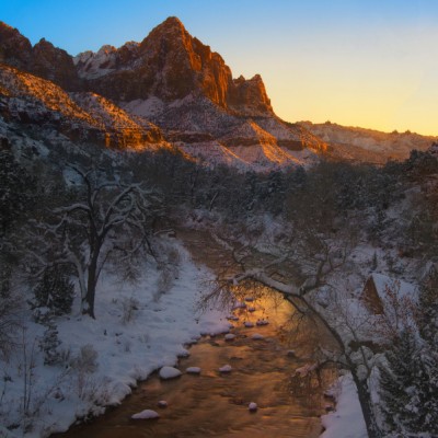 The Watchman Rock at Sunset