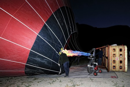 blowing balloons