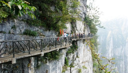 Walking at the cliff