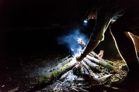 Campfire on Manado Tua summit