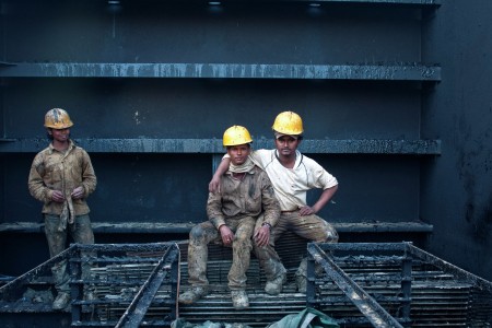 Workers In Shipyard