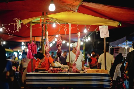 Butchers at the night market