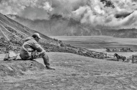 Staring down the hill