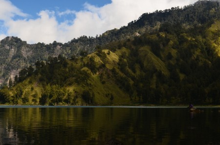 Fishing at Segara Anak lake