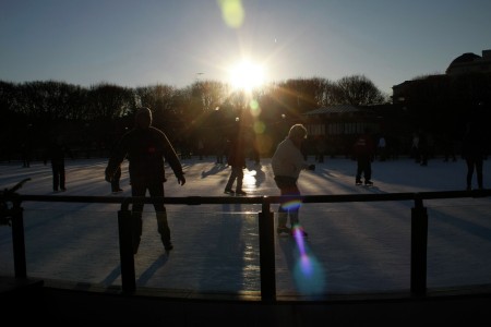 an old women in ice skate