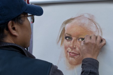 An artist in Place du Tertre, Montmartre, Paris