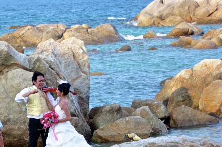 Wedding on the rock