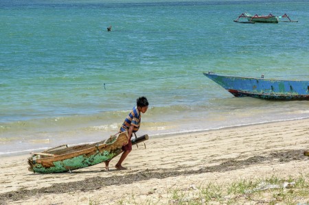 Little Fisherman With His Little Boat