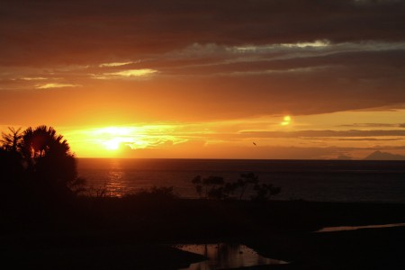 Sunset near the border of Indonesia - Timor Leste