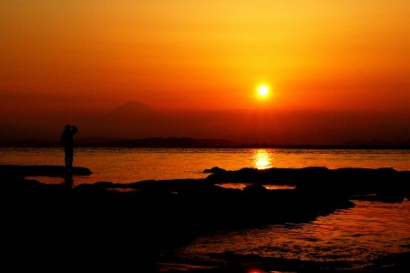 In between sunset and Fuji san