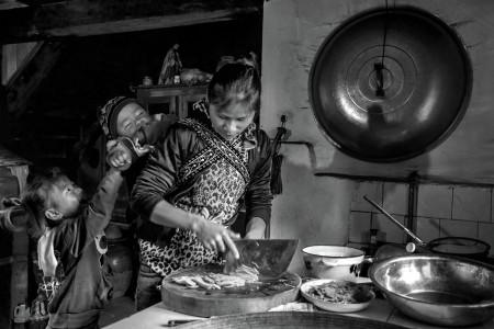 Mother Daughter and Son