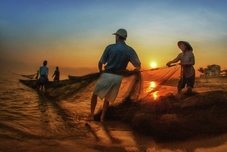 Catching fish on the beach #3