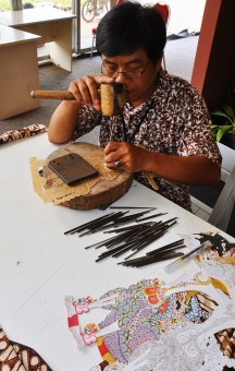 The making of wayang kulit
