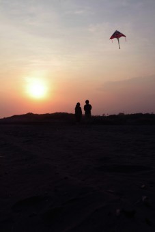 Playing Kite with Parangtritis Sunset