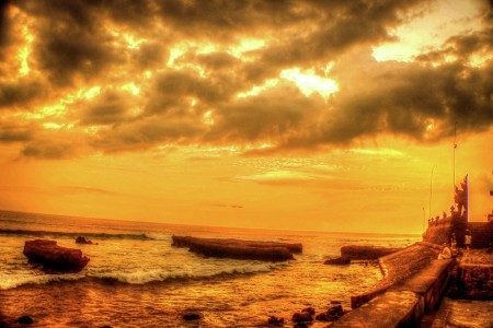 sunset at Ecco beach Bali