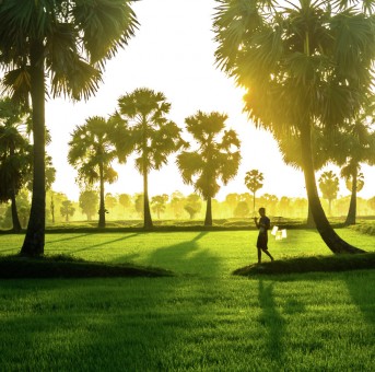 Dawn in the border provinces of An Giang