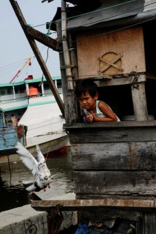 Glance of fisherman boy