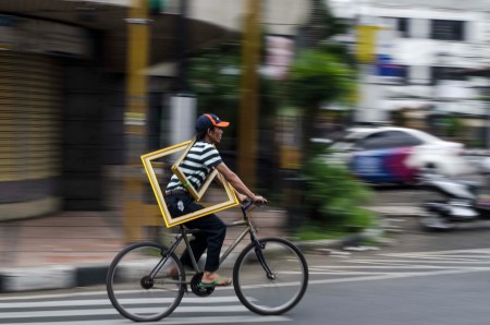 Man in frames