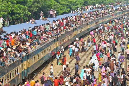 crowd on move