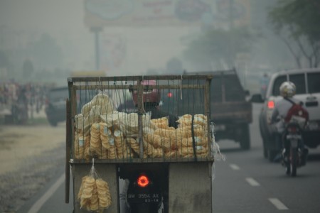 Crackers delivery in smoke