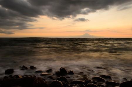 Agung Mount at Bali from Senggigi Beach