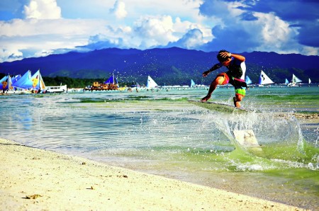 Skimboarder