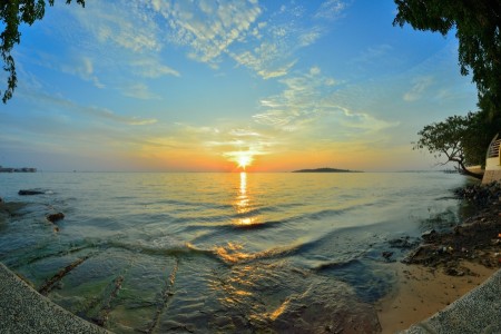 Sunset using simple frame