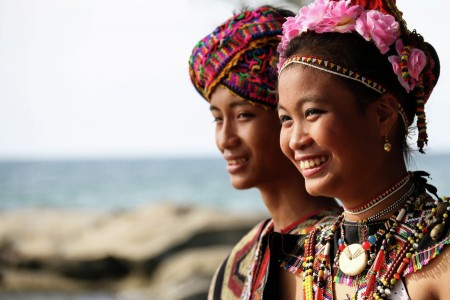 Similing Tribals along the beach