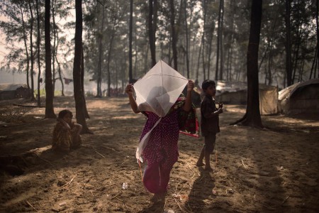Playing with kite