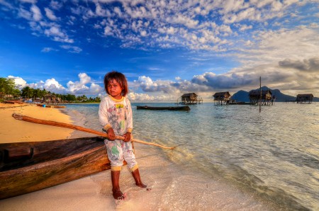 The young sea gypsies and their floating village