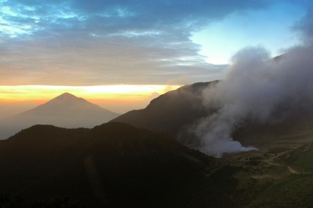 Golden Sunrise at Papandayan Volcano