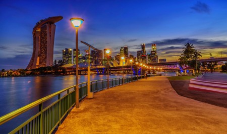 Temaram Lampu di Marina Bay Singapore