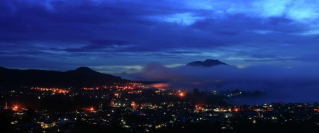 Berastagi in the blue cloudy