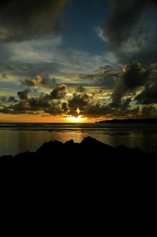Golden Sunset with Black cloud