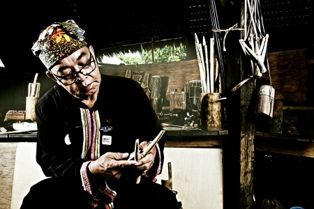 Traditional slingshot maker from Bidayuh community from Sarawak 