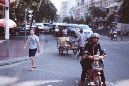 Street in Phnom Penh, Cambodia.