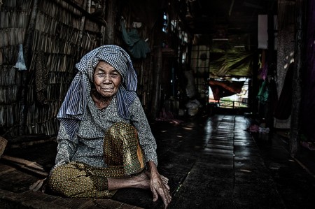 Old Women Waiting for her fishermen husbands
