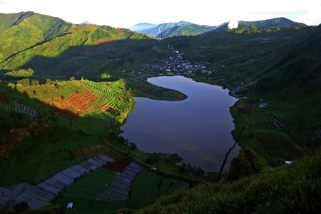 lake Beside sembungan Village in  Dieng Plateau