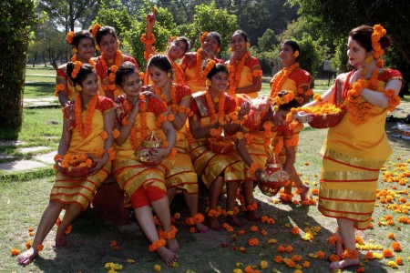 Celebrating the festival of Basant Panchami