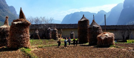 The Village with Stack of Straw