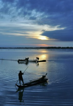 bÃ¬nh minh trÃªn Ä‘á»“ng nÆ°á»›c ná»•i